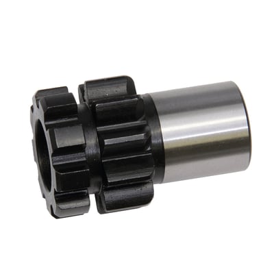 9 tooth. Compatible with Evolution Industries 84 tooth 'Easystart' starter ring gears & conversion kits only. Heat treated aircraft quality steel with a black oxide finish.