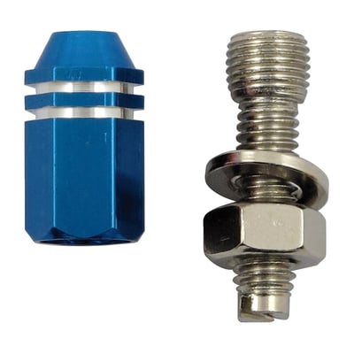 License plate mounts for those not afraid to attrack some attention. Don't forget to check out our style matching Trik Topz valve stem caps in our wheels chapter. 
Blue