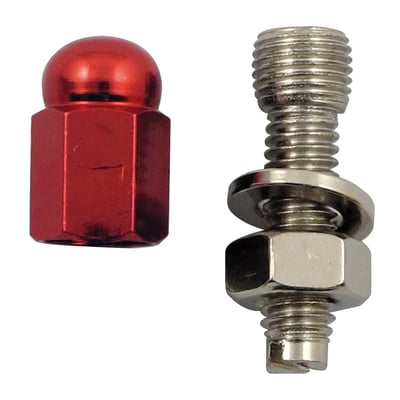 License plate mounts for those not afraid to attrack some attention. Don't forget to check out our style matching Trik Topz valve stem caps in our wheels chapter. 
Red