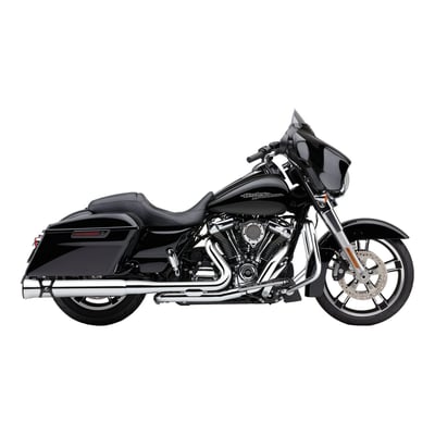 Chrome with full length 2-1/2" diameter heat shields. This head pipe set combines the true dual look with the low down torque benefits of a power port crossover system. The Power Port will improve exhaust scavenging, especially at lower RPM's, which wakes-up torque numbers for real world power.