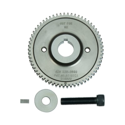 Incl. outer cam drive gear and hardware. 
Note: Print on the gear will say 'out for M8'. Which means it goes one way for the M8 and the other way for Twin Cam. This gear works for both models.