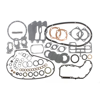 With .032" copper head gaskets & .031" base gaskets. 3.250" bore. 
Complete kit with all gaskets, seals and o-ring that are used on this specific H-D models. 
Note: Does not include primary gaskets.