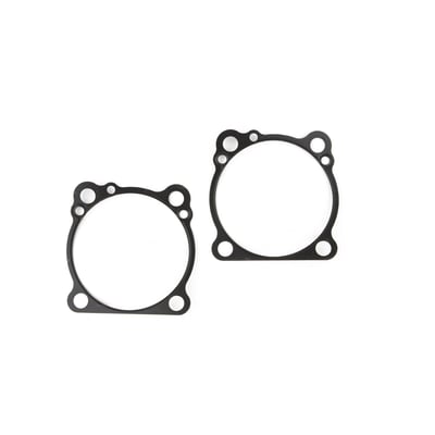 Front & rear gasket for one engine. .010" thick SLS (Single Layer Steel), a non-embossed steel core with a .001" thick coating of heat resistant nitrile rubber on both sides.