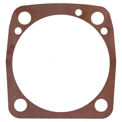 'Type A' gasket. 3-5/8" big bore copper gasket.
Type A gasket explained: The 'Type A' gasket is the early type introduced on the 1984 Evolution Big Twin models, and can be used on all of the 84-99 Evo Big Twin models and will follow the contoures of the cylinder base perfectly. They will fit 86-22 Evo XL, but stick out at the cylinder base. Both type 'A' and type 'B' have identical inner bore diameter, oil hole and stud hole locations. Gaskets for front & rear cylinder are identical. Only difference between the 'A' & 'B' gaskets is the outside perimeter.