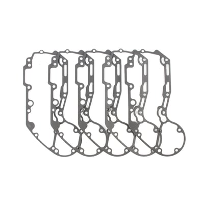 .060" thick AFM (Aluminum Foamet Material). AFM gaskets are made with an aluminum core with a chemically blown, compounded nitrile synthetic thin foam-like rubber layer bonded to both sides. Temperature resistance of over 250°F (122°C). AFM rubber has a 85% recovery while maintaining strong torque retention. Re-torqueing, gasket sealers or silicone beads are not required. 
OEM replacement reference 25279-08.