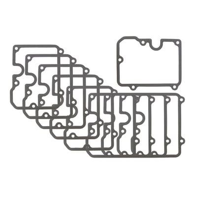 AFM (Aluminum Foamet Material). OEM replacement reference 34904-79. 
Cometic's AFM gaskets are made with an aluminum core with a chemically blown, compounded nitrile synthetic thin foam-like rubber layer bonded to both sides. Temperature resistant to over 250°F (122°C). AFM rubber has a 85% recovery while maintaining strong torque retention. Re-torqueing, gasket sealers or silicone beads are not required. 
