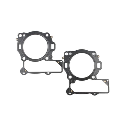 .036" MLS (Multi Layer Steel). 
MLS consists of a top and bottom layer of embossed stainless steel with both side coated with 250°C high temperature polymer rubber layer. The inner ring(s) are also stainless steel. The gasket layers are rivited together, outside the gasket surface, for ease of installation. The outer layers are embossed and both sides coated with a 250°C resitant polymer rubber layer. MLS head gaskets eliminate the use of dowel pin o-rings.