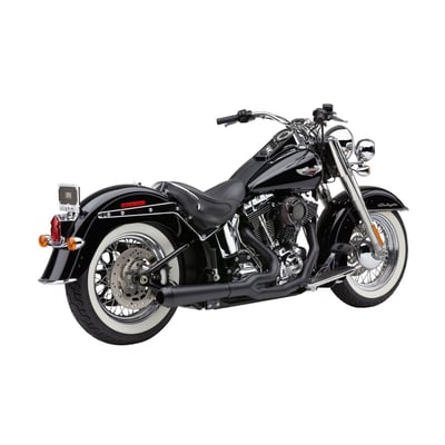 Matte black with a matte black end cap. Mean and fast, in looks, sound and performance. Perfect for a tracker, rodder or other performance orientated set-up. Designed with equal length header pipes, like any exhaust system that is made to perform.