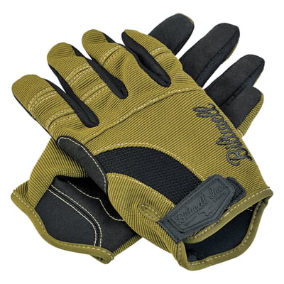 Biltwell Moto Gloves are designed for riding and working on motorcycles—no carbon fiber, no fringe and no compromises. Rugged single- and double-needle polyester stitching throughout and smart screen thumb and finger tips. Synthetic leather palms provide traction while ventilated backs breathe to keep hands cool and dry.
