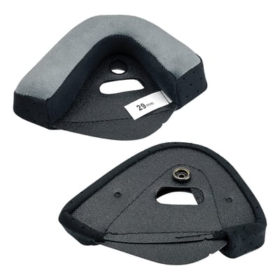 We offer removable cheek pads for the Biltwell Bonanza helmet so you can replace old, dirty ones or fine-tune comfort with a thinner or thicker set depending on your preference. Brushed fleece Lycra material wicks sweat from skin for greater comfort, open-cell foam inside pads increases airflow and accelerates drying, stainless-steel snaps on ABS plastic pad backing for speedy removal and installation, hand-stitched construction, available in different thicknesses for a custom fit, sold in pairs.