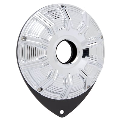 Chrome plated billet aluminum in the 10-gauge design. Direct replacement for the stock cover. Incl. chrome hardware.