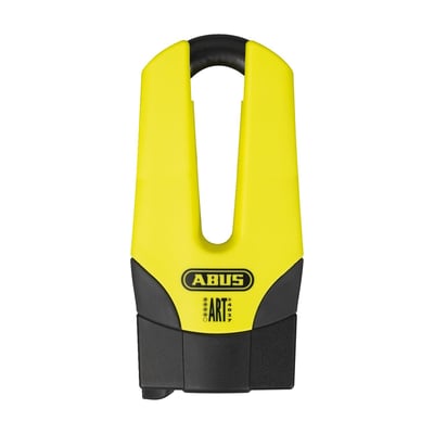 A basic but strong brake rotor lock with Security Level 15. Comes with a double bolted shackle in the lock body and a tempered hardened steel bolt. Rubberized coating. Includes 2 keys. With memory reminder clip to remove the lock before departure. With 13mm bolt and weighs 665 grams.