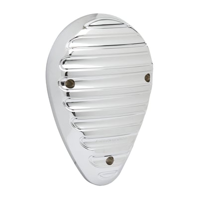 billet aluminum; Note: Style compatible with Ness finned cam & primary covers
