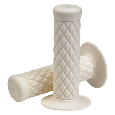 A TPV rubber grip set, manufactured from a quality virgin polymer. The nature of this rubber compound gives it a nice soft feel, without becoming tacky. It is durable, UV resistant and, in the end, perfectly recyclable material. Sometimes things just come together!
Note: A throttle sleeve is not included and must be re-used or purchased separately.