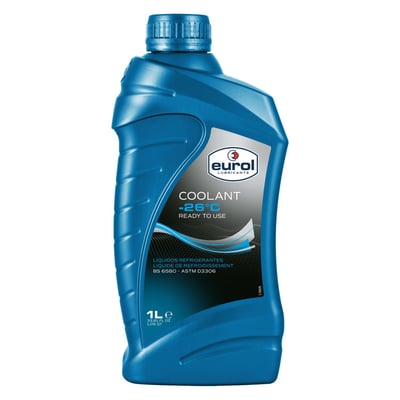1 liter. Engine coolant. Blue Coolant meets the BS6580 standard recommended for all cooling systems of combustion engines and other heat transfer systems. Based on ethylene glycol and formulated according to European car manufacturers instructions, the pre-diluted cooling fluid contains additives, protecting against corrosion and foam-building. It is completely safe for rubbers, plastics, metals, aluminum and alloys and provides a permanent, guaranteed protection against freezing up to -26°C / -36°C. Performance level: BS 6580, ASTM D3306.