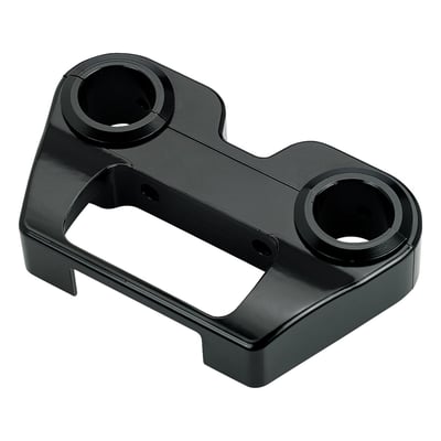 Black electroplated. CNC T-6 machined aluminum, used to mount the OEM 70900651/A/B, 70900655/A/B digital dash on M8 Street Bob and Breakout models. Designed to clamp to the uprights, or risers, of T-Bar style handlebars. Fits 1-1/4" diameter bar and includes shims to fit 1" handlebars. Easy to install with the 2-piece style mount. Comes with 5/16-18 stainless allen cap hardware.