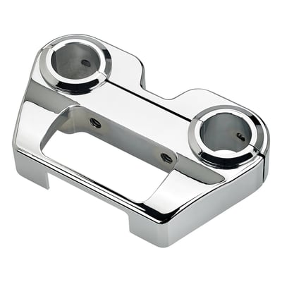 Chrome. CNC T-6 machined aluminum, used to mount the OEM 70900651/A/B / 70900655/A/B digital dash on M8 FXST Standard, FXLRST Low Rider Street Bob and Breakout models. Designed to clamp to the uprights, or risers, of T-Bar style handlebars. Fits 1-1/4" diameter bar and includes shims to fit 1" handlebars. Easy to install with the 2-piece style mount. Comes with 5/16-18 stainless allen cap hardware.