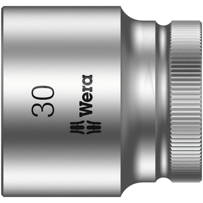 8790 HMC. 1/2" drive for hex bolts and nuts. 
Chrome vanadium with a brushed chrome plated finish and color
coded for finding the right size quickly. Knurled at the
base for easier manual turning. With ball intercept ring. 
Note: Not compatible with impact wrenches. 
Size: 30.0. 
Overall socket length 42mm.