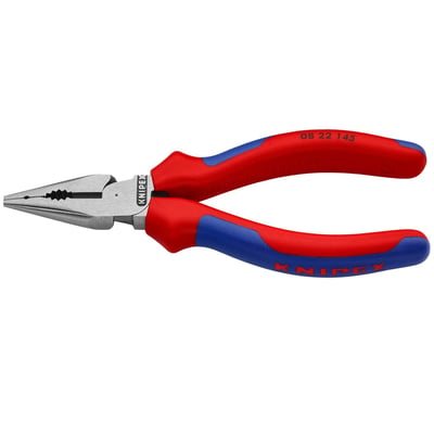 Overall length 145mm. 
Weight 145 gram. 
Manufactured from special forged tool steel that is
multi-stage oil hardened. With gripping zones for flat
and round material and a milled groove in the gripping
area. The cutting edges are additionally precision induction
hardened to approx. 60 HRC. Cuts 3.0mm ø mild
steel wire up to 2.0mm ø hard wire. 
Comes with multicomponent grips, a polished head and black phosphate coating.