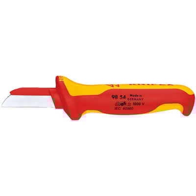 Overall length 190mm. 
Weight 68 gram.
Insulated pliers made conform IEC 60900DIN and EN 60900. 
Individually tested at 10.000V to ensure safe working up to 1000 Volts. 
Ergonomically designed, with thumb recess and finger guard to aid grip in both pull and push cutting. 
Soft grip components for comfort and the no-slip grip feel. 
The blade is made from special oil hardened tool steel, the backside is plastic coated to help avoid short circuits. 
Complete with transparent protective blade cap.