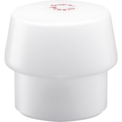 Used as optional or replacement insert. 
Simply installs into your Halder hammer head housing allowing you to fine-tune your mallet, with single or even dual component inserts materials in one mallet for optimum versatility. 
Insert is made from Superplastic. 
Hardness 3 on scale of 5. Medium hard. Very durable and wear resistant.  
Color: White. 
Diameter: 60mm. 
Weight: 160 gram.
