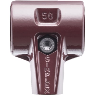 The Simplex hammer head housing only, without inserts or handle, with integrated handle-protection sleeve. 
Allows the custom-build of a Simplex mallet that suits your specific needs perfectly. 
Required hardware for assembly as bolt, nut and spring washer, is included. 
Cast Steel. 
This regular cast steel housing is a very good choice for most medium weight applications. 
It offers good noise dampening and vibration reduction. 
If you ever want to use copper insers, the reinforced housing is required. 
Diameter: 40mm. 
Weight: 420 gram.