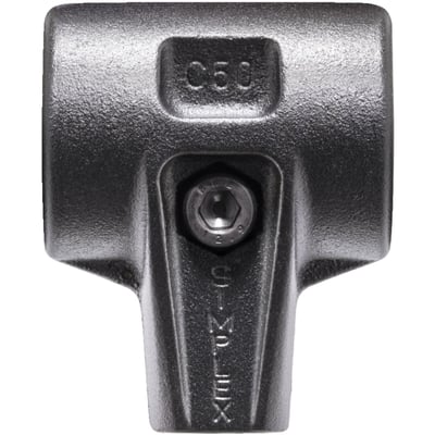 The Simplex hammer head housing only, without inserts or handle, with integrated handle-protection sleeve. 
Allows the custom-build of a Simplex mallet that suits your specific needs perfectly. 
Required hardware for assembly as bolt, nut and spring washer, is included. 
Reinforced cast steel. 
This reinforced cast steel housing is virtually bullet-proof with thicker walls and braces. 
Great for use in combination with copper inserts. The higher weight of this hammer head weight delivers best impact power, making the weight work for you, requiring the least amount of physical force. 
Comes with a black powder coated finish. 
Note: Not for use with wooden handles. Compatible with fiberglass handles only
Diameter: 30mm. 
Weight: 265 gram.