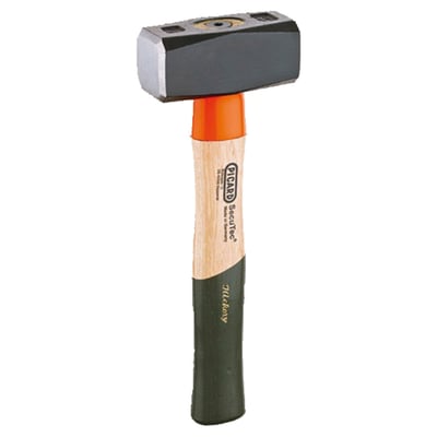 Weight: 1kg. 
Overall length: 260mm. 
Dual curved Hickory wood handle. 
DIN 6475. Head made from alloyed hardened and tempered steel face with a black powder coated finish. Smooth ground face. Chamfered edges. With dual curved hickory wood handle. Head and handle are connected with the patented SecuTec® wedge bolt system for a no-slip connection.