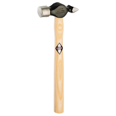 Weight: 900 gram. 
Overall length: 380mm. 
With ash wood handle. 
English pattern. Head made from alloyed hardened and tempered steel face with a black powder coated finish and flat cheeks. 
Polished face and peen. Ball peen ground rear. Head and handle are connected with a ring wedge fixture.