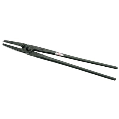 Weight: 1600 gram. 
Overall length: 600mm. 
C35 steel. 
Fundamental tool for any blacksmith to grip and hold while constructing or modifying parts. Manufactured from C35 medium carbon non-alloy steel.