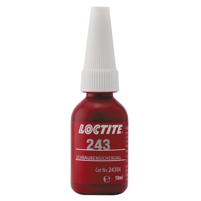 Fluid. 24cc bottle. Most used Loctite version. Medium strength (20Nm on M10). Universal for fasteners between 1/4" and 3/4" (6-20mm). Up to 150°C. Disassembly with regular handtools.