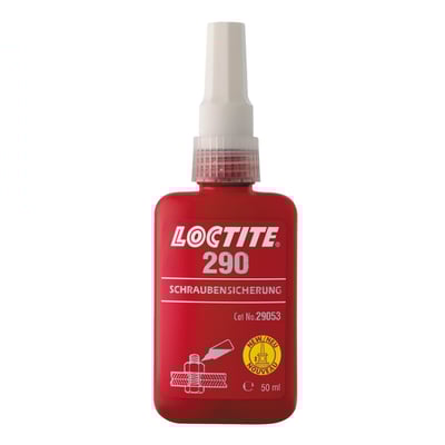 Fluid. 50cc bottle. Medium to high strength. Low viscosity green liquid used to secure assembled set-screws and bolts M12 (1/2"). Medium to high strength (10Nm on M10) Penetrates thread by capillary action. Secures set screws after setting is completed. Seals welds and porous metals. Up to 150°C. Disassembly with heat and handtools.