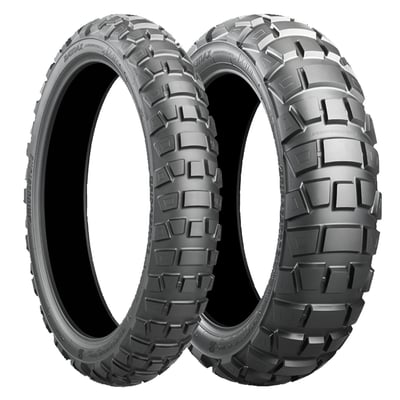 Primarely built to perform off-road. Great all-round tire for off-road travels and touring. With improved tread pattern and block deformation under breaking for improved durability. 
* For riders with adventure bikes who enjoy touring off-road.
* For riders who demand a high level of off-road performance and durability.
- Rear. 
- TL.