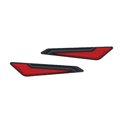 Replace the factory saddlebag reflectors for something a lot more functional. Omni L.E.D. Side Saddlebag Inserts replace the simplistic reflectors with auxiliary red run-brake and amber turn signal lighting. Injection-molded ABS housings with red polycarbonate lenses that deliver an aesthetic upgrade when the bike's powered off.
- Direct replacements for the stock side saddlebag reflectors
- Provides ultra-bright red run-brake and amber turn signal functionality
- Durable injection-molded ABS housings, polycarbonate lenses
- Requires Kuryakyn Wiring Adapter 586430, sold separately, for plug-&-play installation