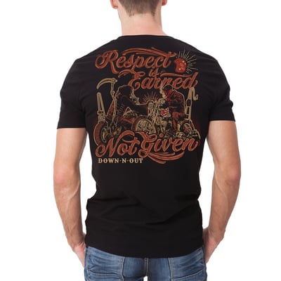 Down-n-Out apparel is for those who do things their own way. T-shirts of ultra-soft 100% pre-shrunk cotton, standard fit and full color back and front screen print. You live life to the extreme, party hard and live fast. Show you're a gearhead through and through, however you satisfy your need for speed.