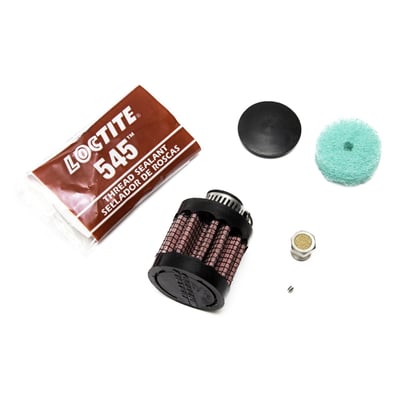 Complete rebuild kit for the 588047, 588046, 588045 and 588044 Feuling vented dipsticks. Includes a replacement K&N filter element, rubber umbrella flapper valve, foam filter element, set screw, 545 loctite and zip ties.