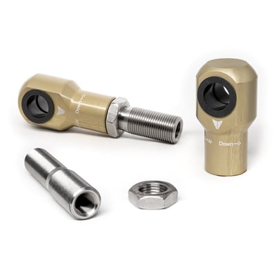 Easily accessible and fully adjustable 40mm lowering kit. Includes installed bearings. Allows adjustment from stock height to a maximum of 40mm lowerThis comes with approval. 
Note: For show use only, non-riding conditions, up to 80mm lowering is obtainable. 
Note: Installation will require a press.
Note: Check your local MCS dealer or the MCS sales department for exact type of approval and validity on bike model and years on the test report.