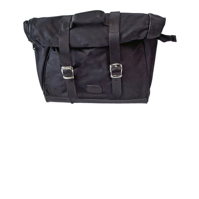 '- Old Chopper 
- Approx. dimensions: 42/34 x 24 x 12cm 
- Capacity: 9.5 liter 
- With roll-up expandable top for adding extra space, only when required. 
Universal single sided 'Heritage' saddlebag offering click-on installation ease. A triangular mounting bracket, that is supplied, is mounted to the rear side of the bag. This way the bag mounts to a, separately available, universal or model specific 'Click & Lock' LongRide saddlebag bracket. Bags are made from waxed cotton and finished with ranger leather panels, leather straps and internal reinforcement plates to help maintain its shape. The inside is fitted with an internal waterproof polyester lining. An extra side-pocket is present for quick accessible small parts. Dimensions and capacities are approximate and for reference only. 
Note: Designed to be used with, separately available, model specific or universal (986406 /986407) 'Click & Lock' LongRide saddlebag bracket. 
Mote: See 970944 for the optional waterproof inner bag liner.