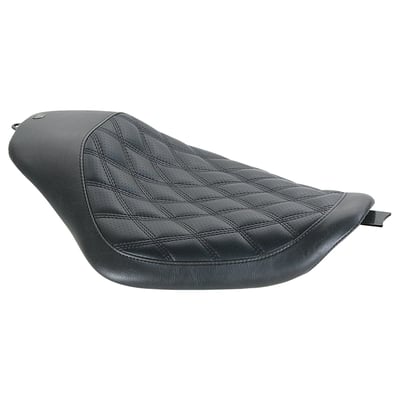 A seat that is direct bolt-on for all Sportsters with all tank sizes. Apart from any practical installation advantage it is an upgrade in style & general appearance for any Sportster model. Minimum dimensions bring out the wolf, still seating comfort is better than you might expect. Just large enough for genuine comfort. The quality materials, such as the marine grade fiberglass base, controlled polyurethane foam and a nice RSD metal badge don't hurt either. What's holding you back?