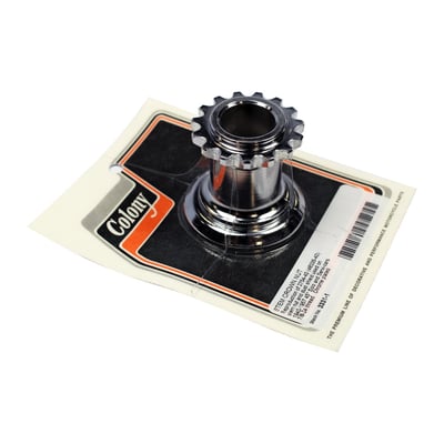 Chrome plated reproduction stem nut and dust shield for OEM style Springer forks. 7/8-24 threaded.
Used with OEM style early ball bearings.
OEM replacement reference 49335-40 (2754-40)