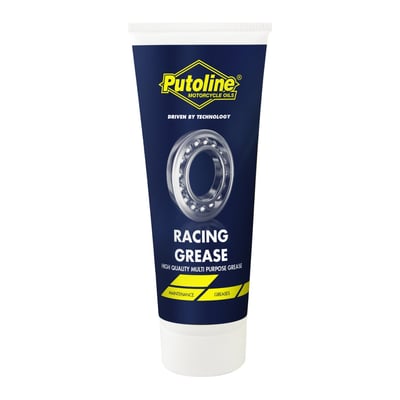 100g tube. 
Racing Grease is a high quality Lithium EP2 grease. Perfect for all-round lubrication purposes. The fine structure will not allow oil separation, it is water resistant and compatible with racing applications. N.L.G.I. Class 2 and DIN 51 502, KP 2 N-30 specified.