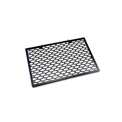 This radiator cover protects the expensive and sensitive radiator from road rocks. It has been made from black powdercoated stainless steel. Easy installation as mounted to the OEM mouting holes.