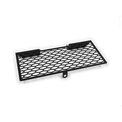 This radiator cover protects the expensive and sensitive radiator from road rocks. It has been made from black powdercoated stainless steel. Easy installation as mounted to the OEM mouting holes.