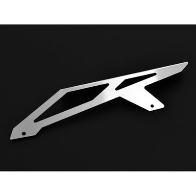 A chain guard is made to keep chain grease from being thrown around. It also is designed to catch the chain when it breaks, helping to prevent damage to bike, rider and passenger. The Zieger is both stronger and better looker than the OEM plastic guard. Manufactured from stainless steel with a silver finish. Offers a simple bolt-on installation, directly to the OEM chain guard mounting holes.