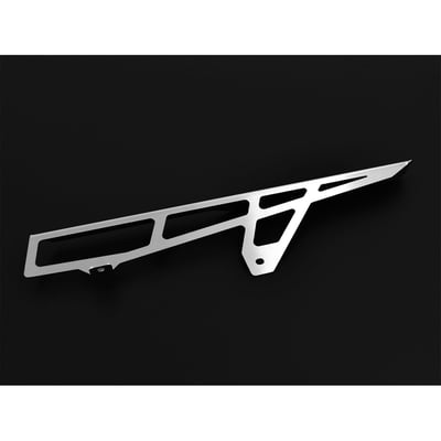 A chain guard is made to keep chain grease from being thrown around. It also is designed to catch the chain when it breaks, helping to prevent damage to bike, rider and passenger. The Zieger is both stronger and better looker than the OEM plastic guard. Manufactured from stainless steel with a silver finish. Offers a simple bolt-on installation, directly to the OEM chain guard mounting holes.