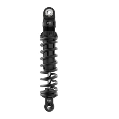 13" standard height. Standard springs for up to 240Lbs/109kg (like rider+ luggage). Matte black spring and black anodized Preload ring. Exclusive Preload setting guide marks. Includes easy to use non marring plastic preload adjust wrench. Gas charged mono tube with internal floating piston (IFP). 1.5" 6061 T6 aluminum type III hard anodized body. Fully rebuildable and re-valvable. Advanced high flow, deflective disc velocity sensitive damping. With a 5/8" low friction, super finished hard chrome shaft.