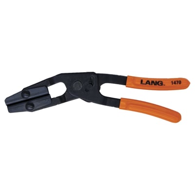 Medium size. Used to pinch-off oil, fuel, vacuum radiator and other hoses as long as they are flexible. Professional quality. The patent pending narrow angled head is designed for best access in confined spaces. Plier comes with a self-locking mechanism that will hold the hose firmly. To unlock, simply pull plier handles apart.
Note: See 599160 3-piece set that includes small, medium and large pinch off pliers.