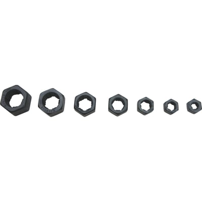 For internal threads. 7-pc UNF (fine threads). Incl. 1/4"-28, 5/16"-24, 3/8"-24, 7/16"-20, 1/2"-20, 9/16"-18, 5/8"-18.  Used to restore damaged internal threads. This are special threaded restoring taps that ensure a good result and they are safer in restoring threads than using regular thread cutting taps and dies. Regular cutters are sharper and can easily further damage existing threads. Packed in a re-usable clamshell package. USA made. 

Note: Not suitable for cutting new threads.