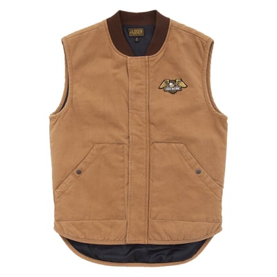 Step out in style and comfort with the Loser Machine Condor II Vest. This insulated quilted twill vest is not only a fashion statement but also a practical addition to your wardrobe. The taffeta lining ensures warmth, while the zip front with storm flap provides extra protection against the elements. Organize your essentials with ease thanks to the patch pockets with logo snaps and dual interior pockets complete with a key clip. The embroidered Condor patch on the chest adds a touch of rugged elegance, complemented by the distinctive Loser Machine snaps and embroidered patch branding. Crafted from 100% cotton shell with a cozy 50% cotton and 50% poly lining, this vest is the perfect blend of durability and comfort.

• Insulated quilted twill vest with taffeta lining 
• Zip front with storm flap 
• Patch pockets with logo snaps
• Dual interior pockets with key clip
• Embroidered Condor patch on chest
• Loser Machine snaps and embroidered patch branding
• 100% Cotton shell
• 50% Cotton / 50% Poly lining