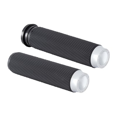 CNC machined billet aluminum construction with a knurled rubber for excellent hand traction. With billet end cap that proudly sports a laser engraved Rough Crafts logo.